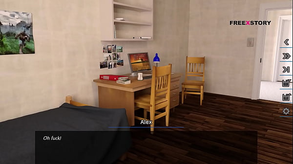 Dreams of Desire – Alex Shaking his hard Dick by Watching his landlady’s Nude Yoga poses