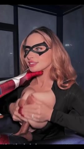 Brandy Renee BG Black Cat Blowjob Spiderman Video