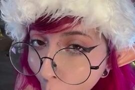 Mistsukii christmas elf dildo blowjob