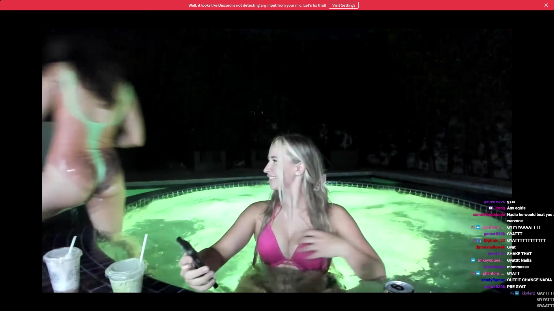 Nadia Amine Nude Onlyfans Livestream Swimming Pool with friends !!!